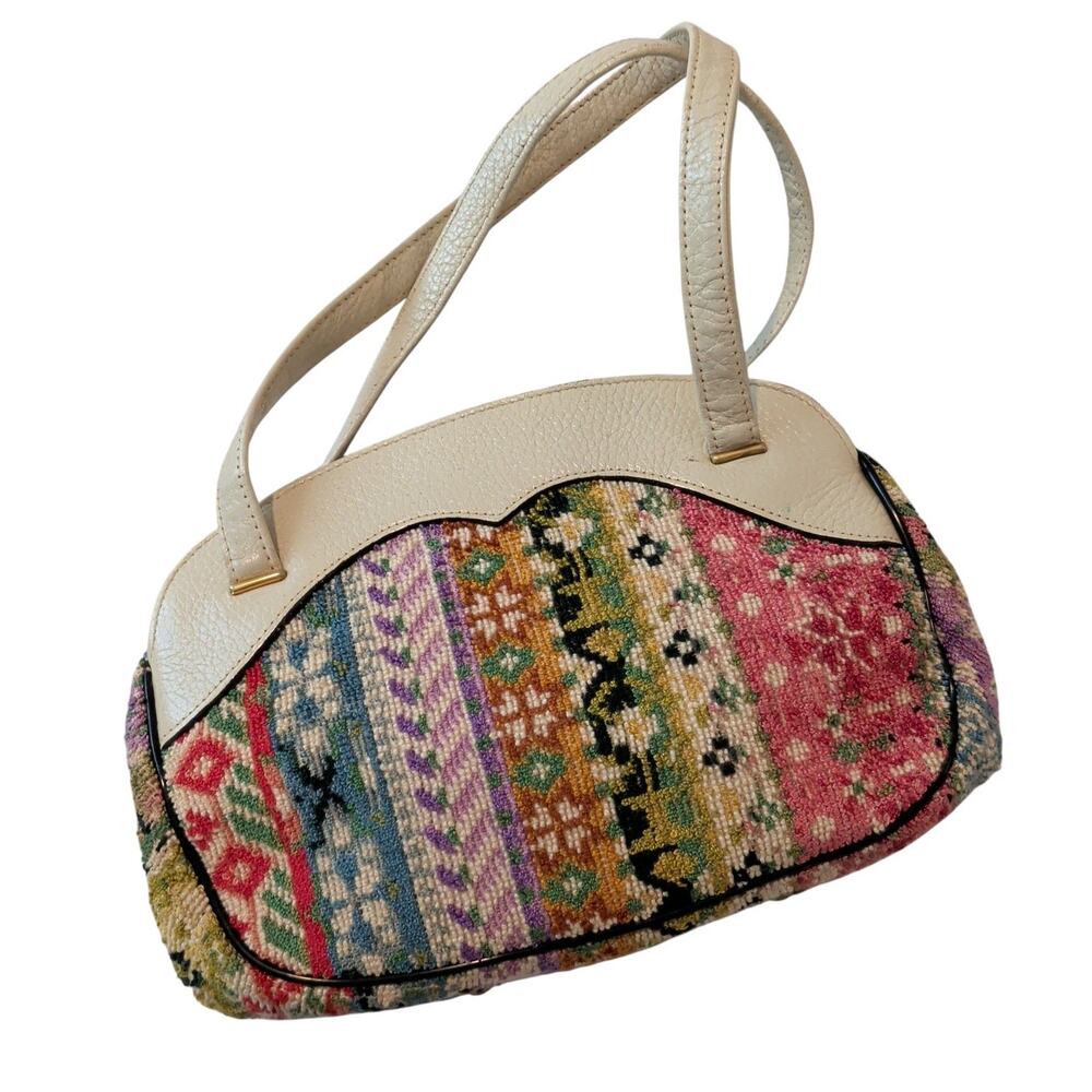 Vintage 60s Margolin Adorable Terrycloth Tapestry Carpet Mini Bag Retro Boho Mod